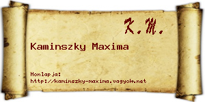 Kaminszky Maxima névjegykártya